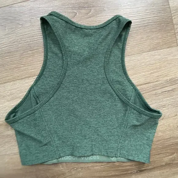 Outdoor Voices Athena Crop Top Sports Bra Sz M Green - Picture 2 of 7